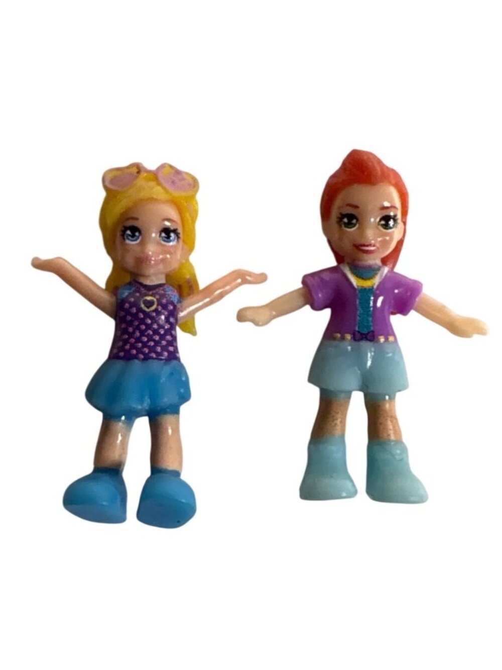 Mattel Polly Pocket Mini Figures Sweet Treat Cupcake Set Of 2 Blonde Redhead 1"